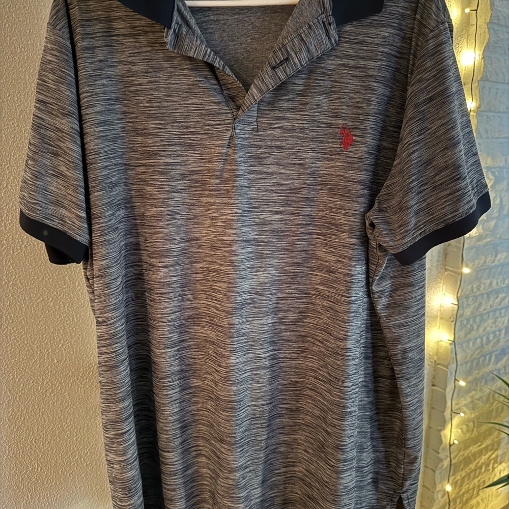 U.S. Polo Assn. Navy and Gray Polo Shirt